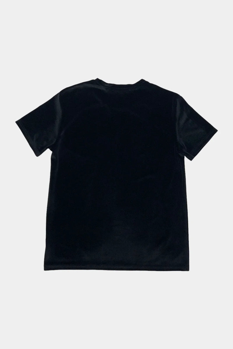 T-Shirt en Velours Noir et Cristaux Swarovski - Galbert Paris