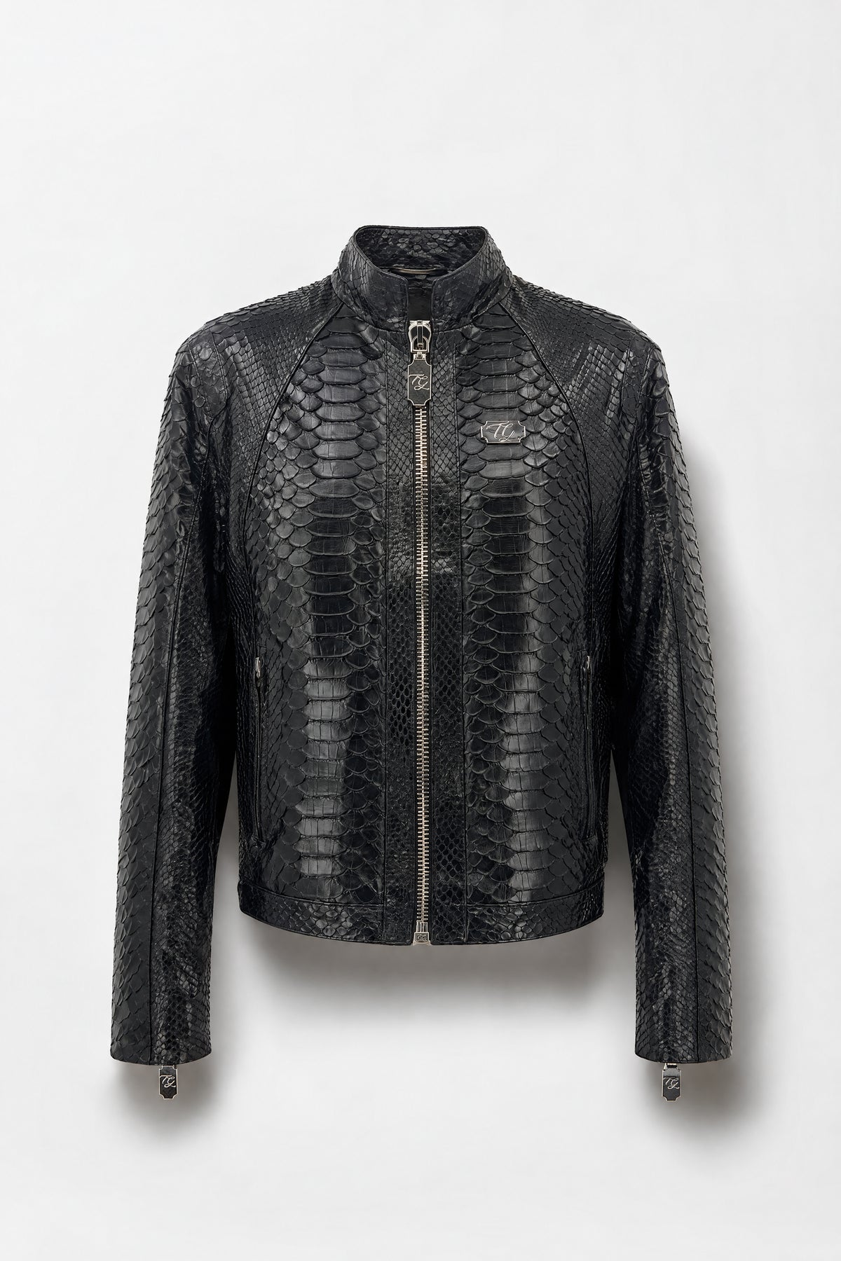 Le Léviathan - Blouson motard en python dragon