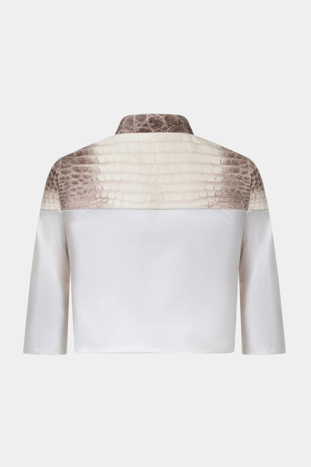 The Horizon - Niloticus Himalaya Crocodile and Silk Satin Crop Top