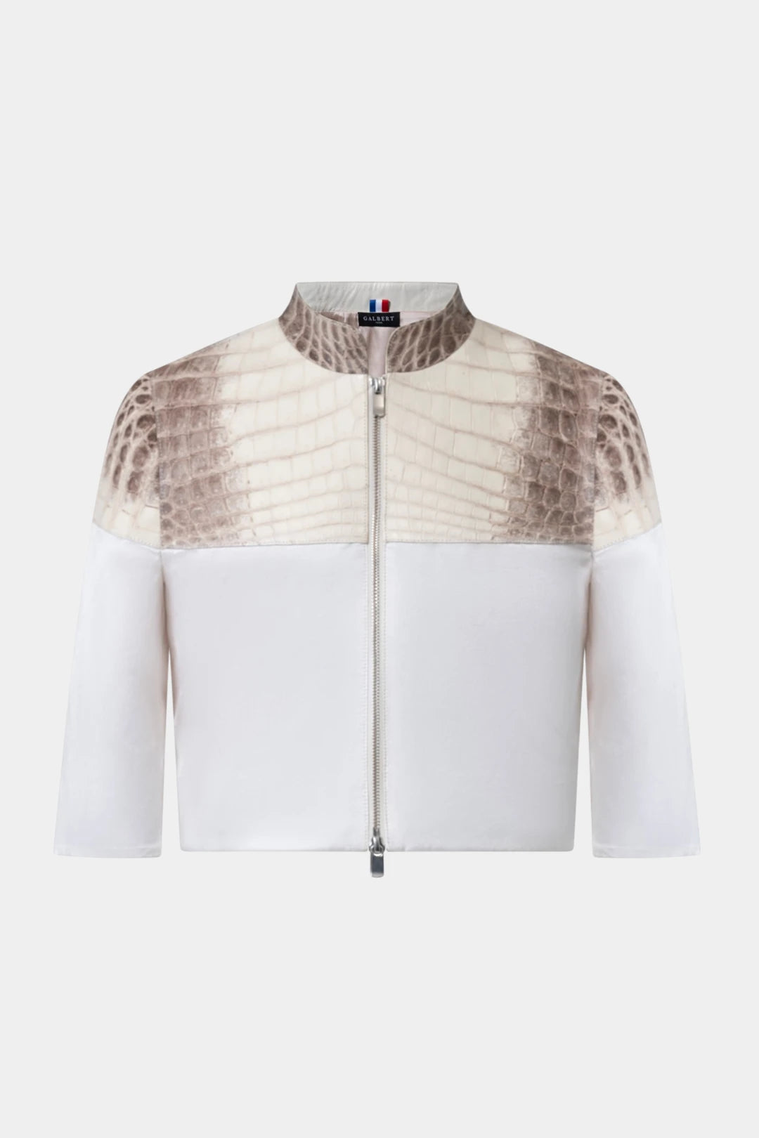 The Horizon - Niloticus Himalaya Crocodile and Silk Satin Crop Top