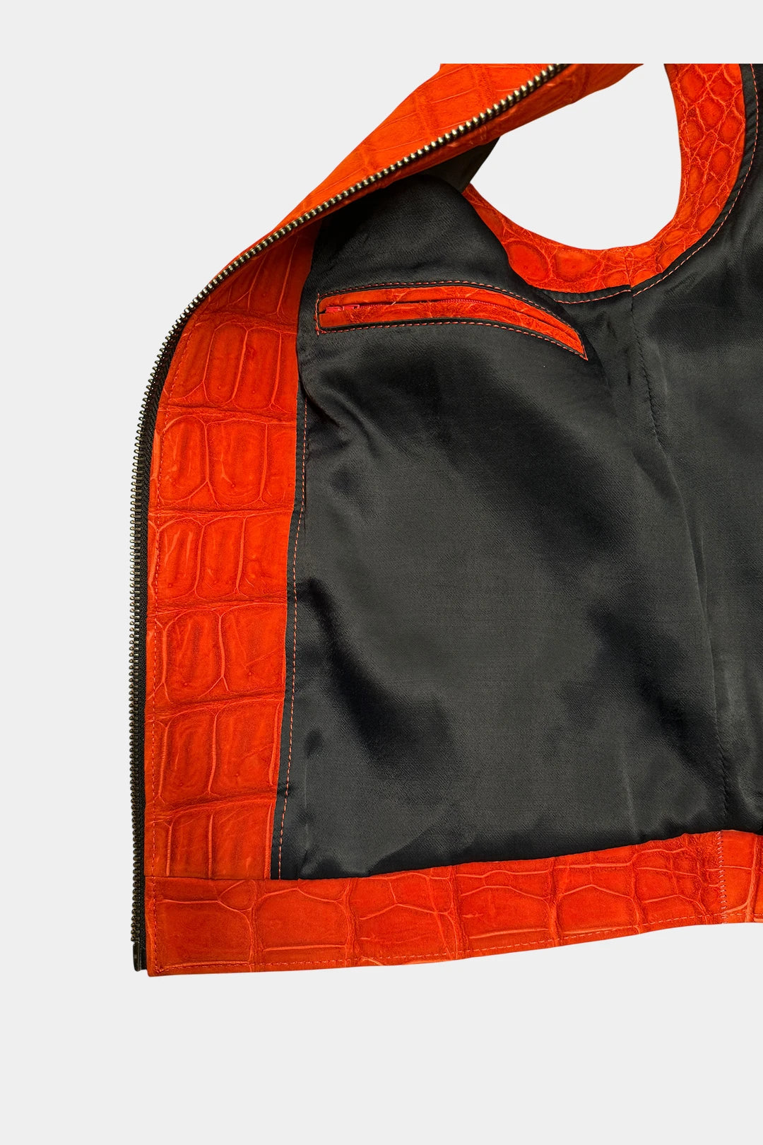 The Ember - Red Nubuck Crocodile Leather Vest
