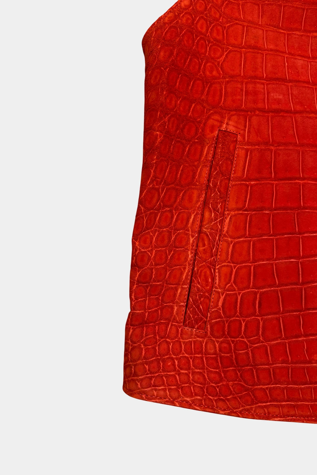 The Ember - Red Nubuck Crocodile Leather Vest