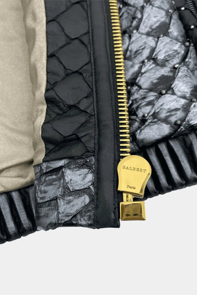 L'Amazonien - Bomber en Cuir de Pirarucu d'Amazonie - Galbert Paris