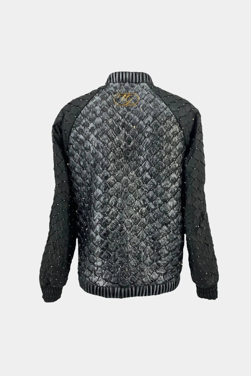 L'Amazonien - Bomber en Cuir de Pirarucu d'Amazonie - Galbert Paris