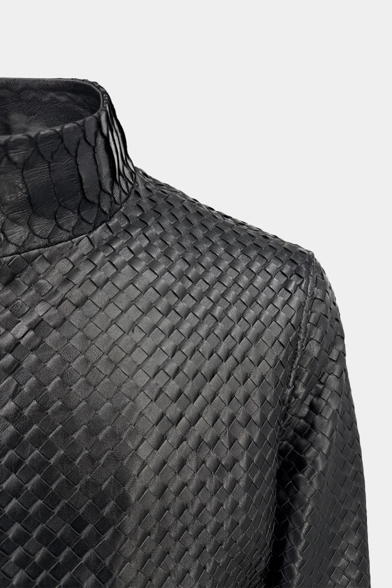 The Architect - Braided Leather Bomber Jacket - view 5