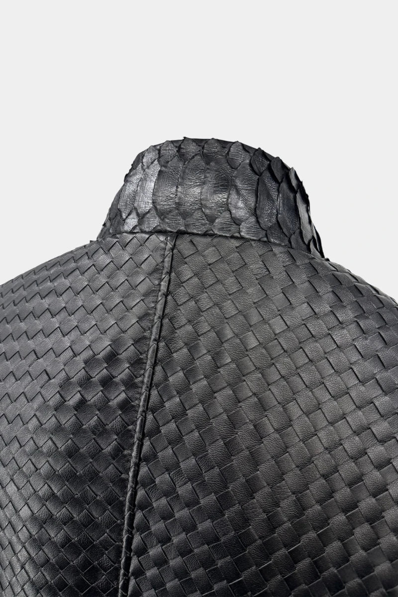 The Architect - Braided Leather Bomber Jacket - view 8