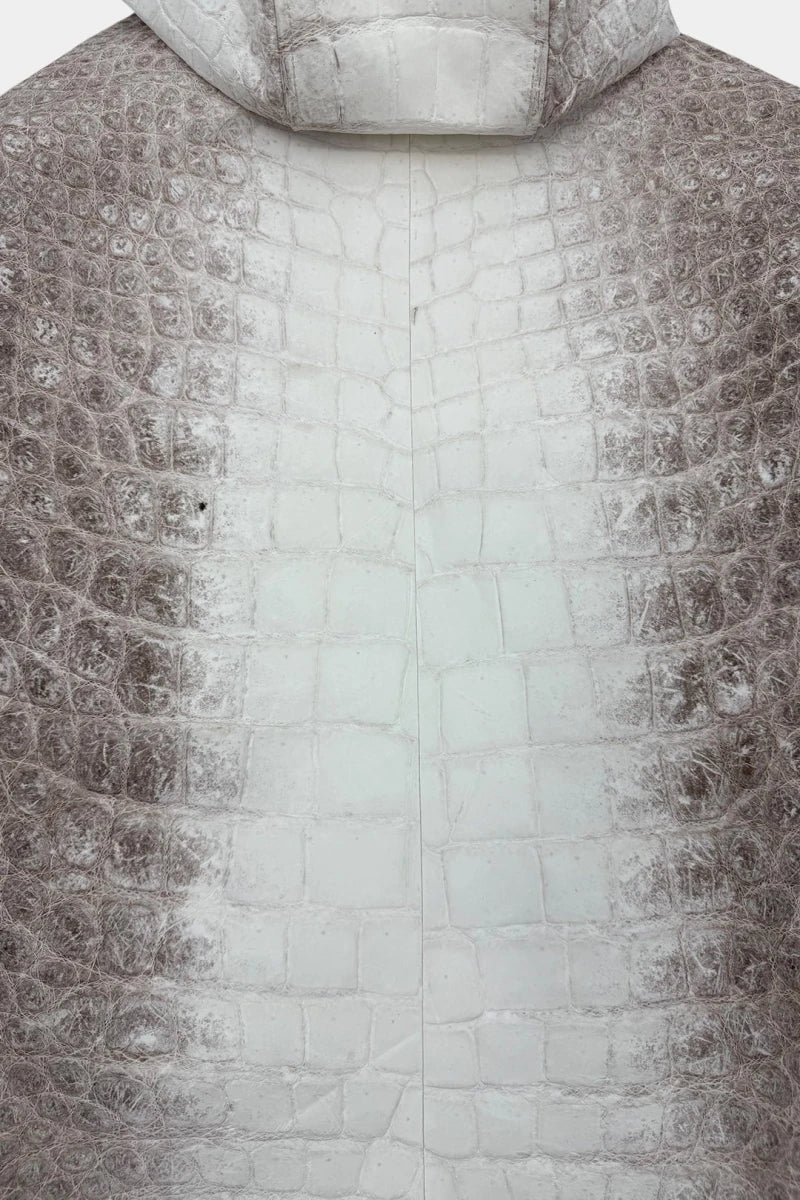 L'Aurore - Himalayan Crocodile Leather Hooded Jacket - view 6