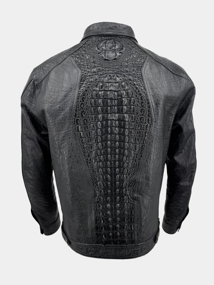 Le Chimérique - Veste en Cuir d'Autruche et Crocodile - Galbert Paris