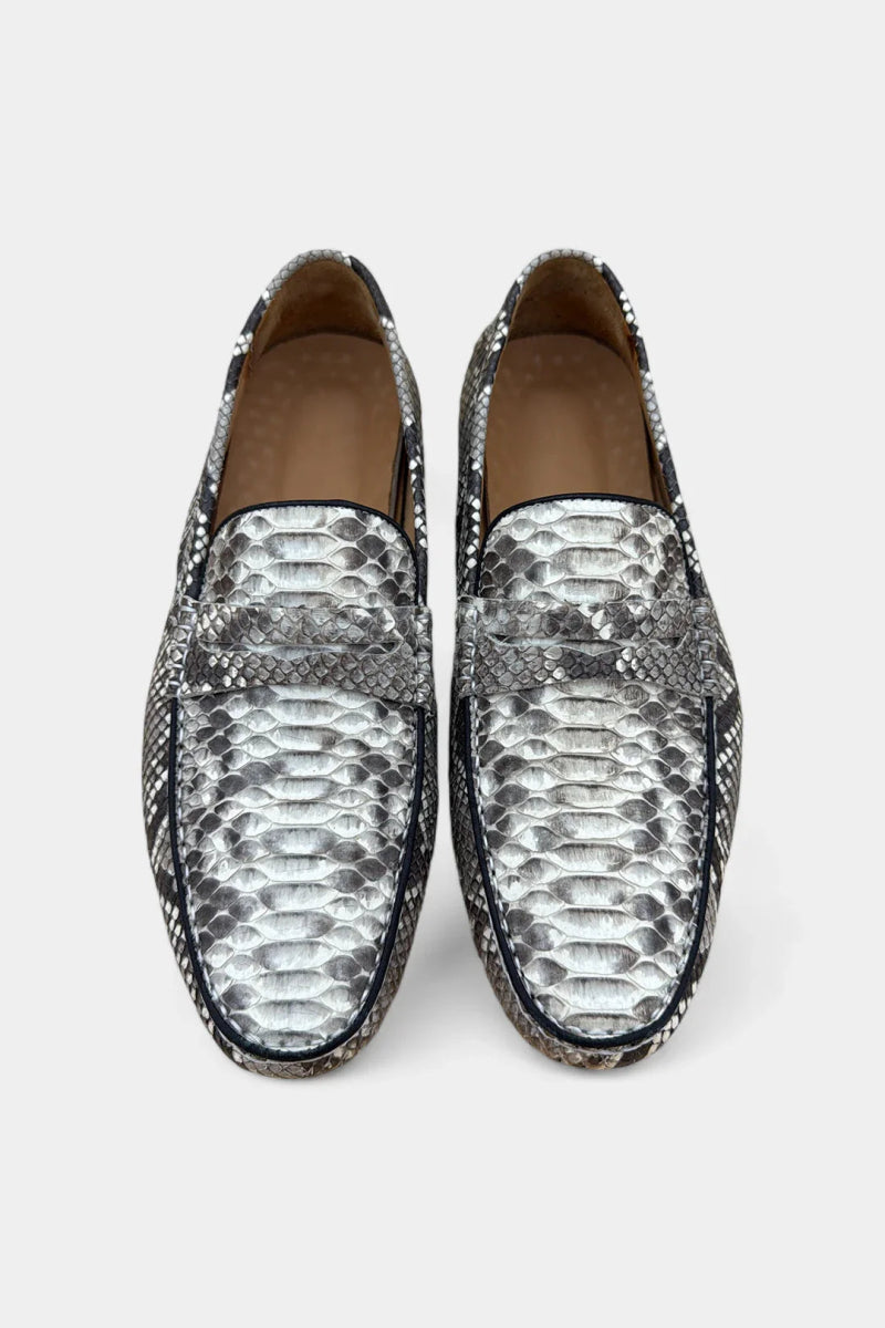 Le Glissant - Mocassins en Cuir de Python Naturel - Galbert Paris