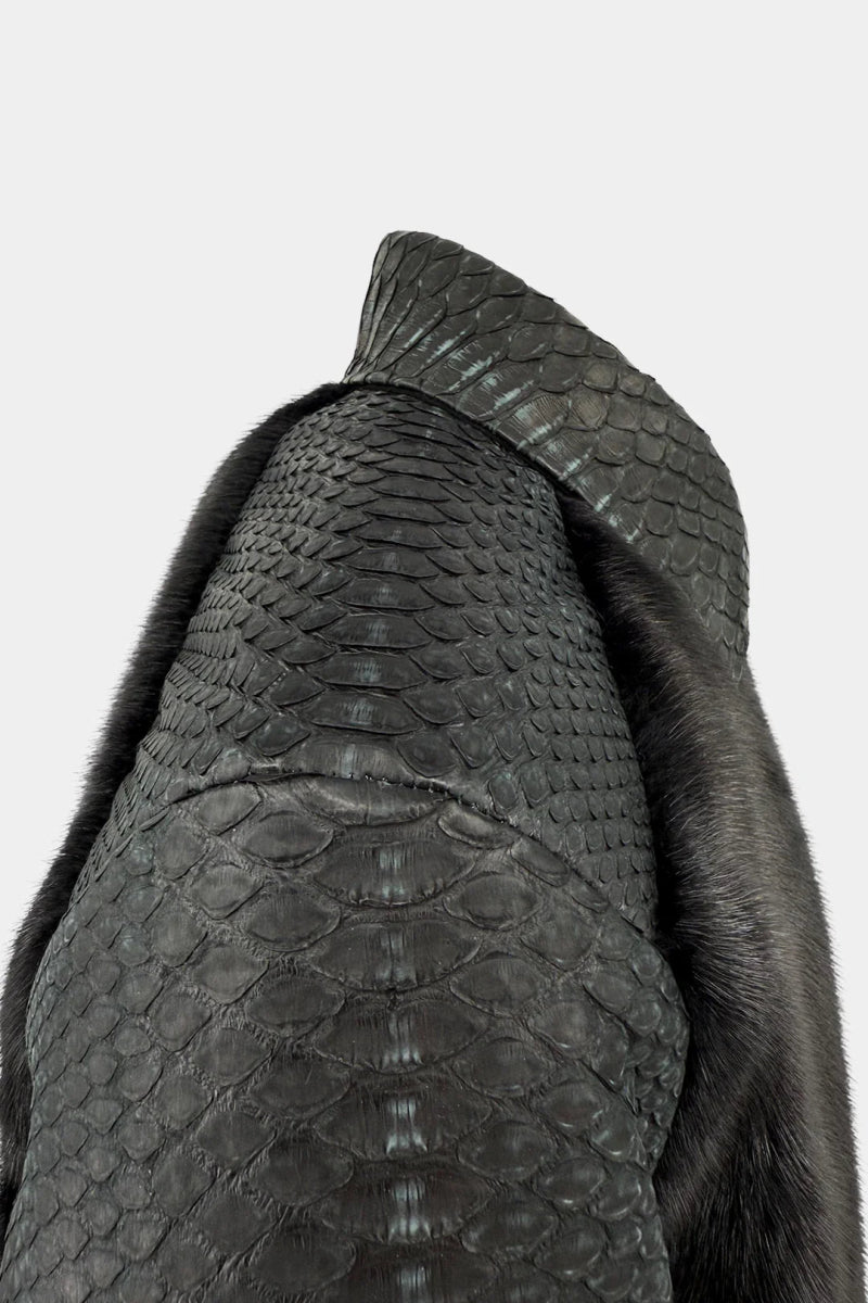 Le Janus - Bomber en Fourrure de Vison et Python - Galbert Paris