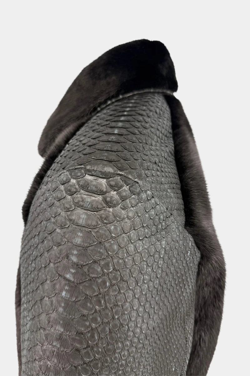 Le Janus - Bomber en Fourrure de Vison et Python - Galbert Paris