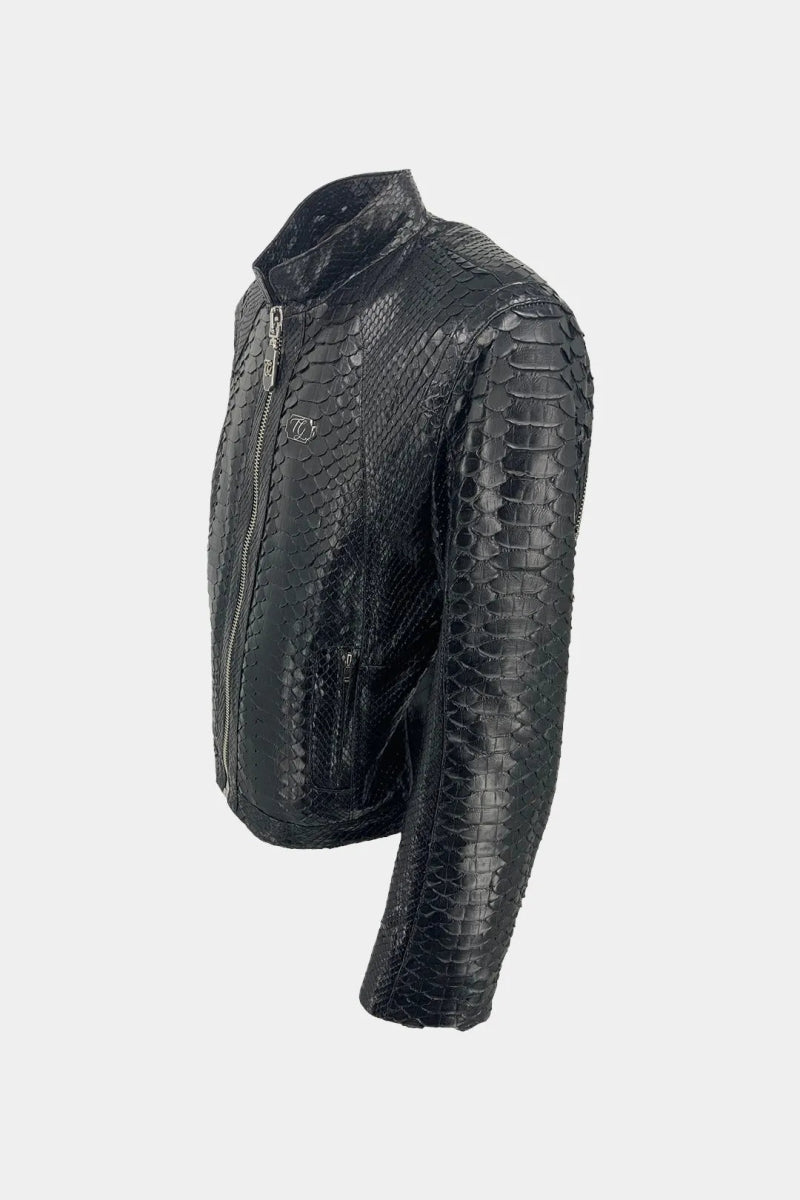 Le Léviathan - Veste Moto en Cuir de Python Dragon - Galbert Paris