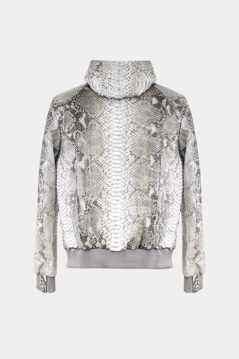 Le Nomade - Sweat à Capuche Zippé en Cuir de Python Naturel - Galbert Paris