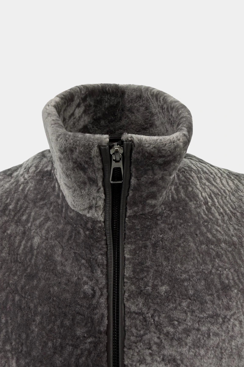 The Shore - Grey Shearling Vest - view 3