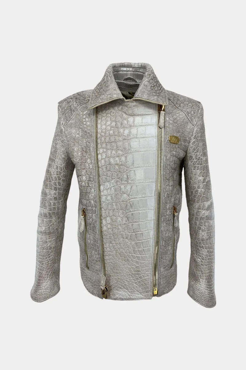 The Imperial - Perfecto Jacket in Himalayan Crocodile Leather