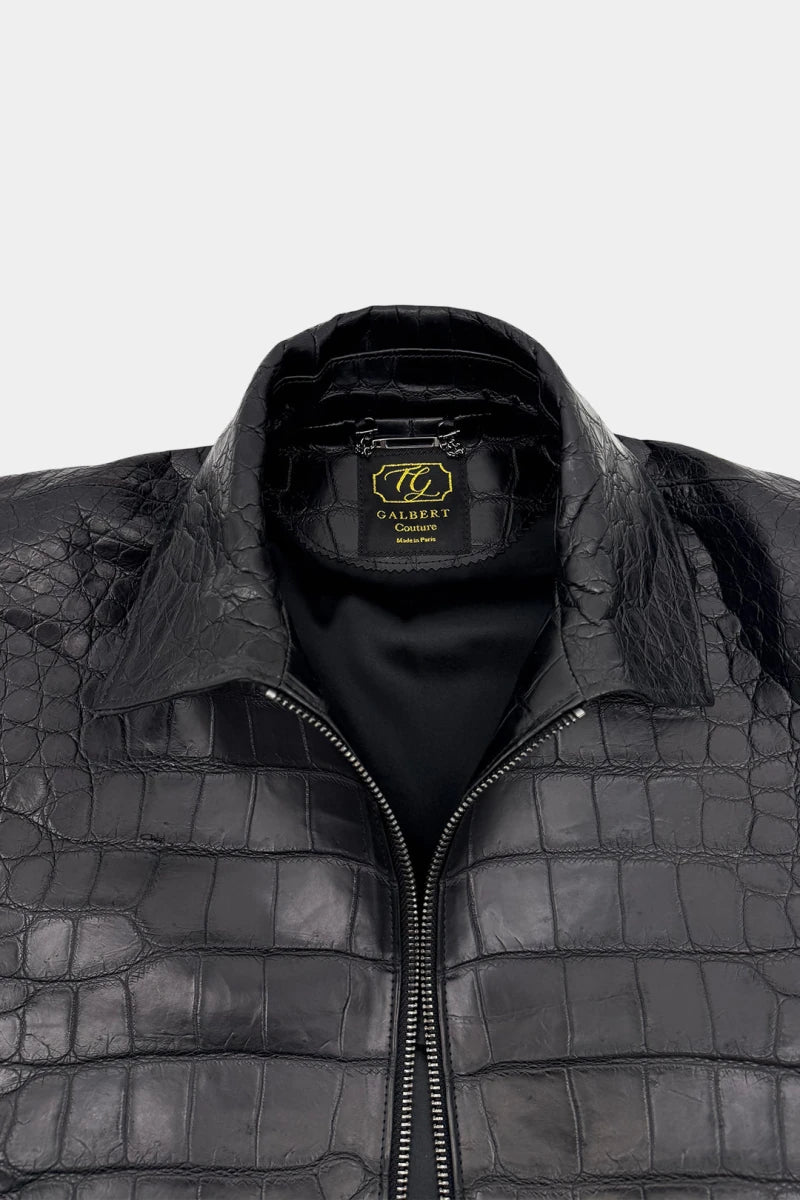 The Shadow - Black Crocodile Leather Vest - view 5