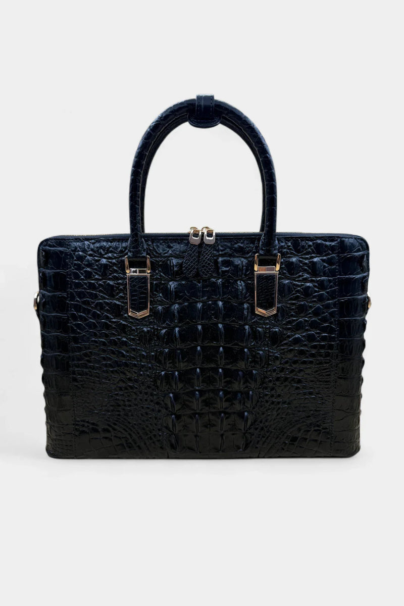 Porte - Documents Crocodile Noir Luxe – Cuir d’Exception - Galbert Paris