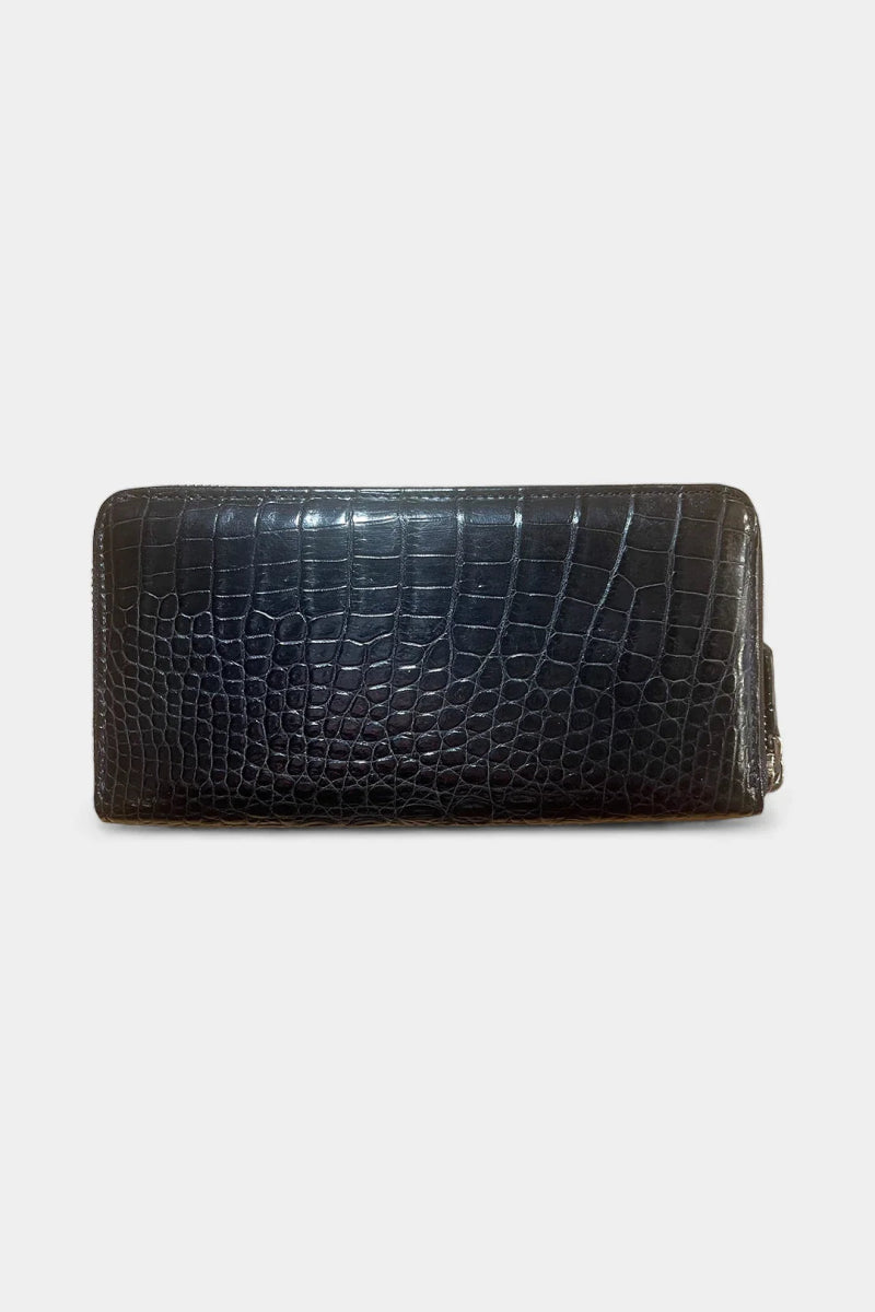 Portefeuille Crocodile Noir Grand Modèle – Élégance Intemporelle - Galbert Paris