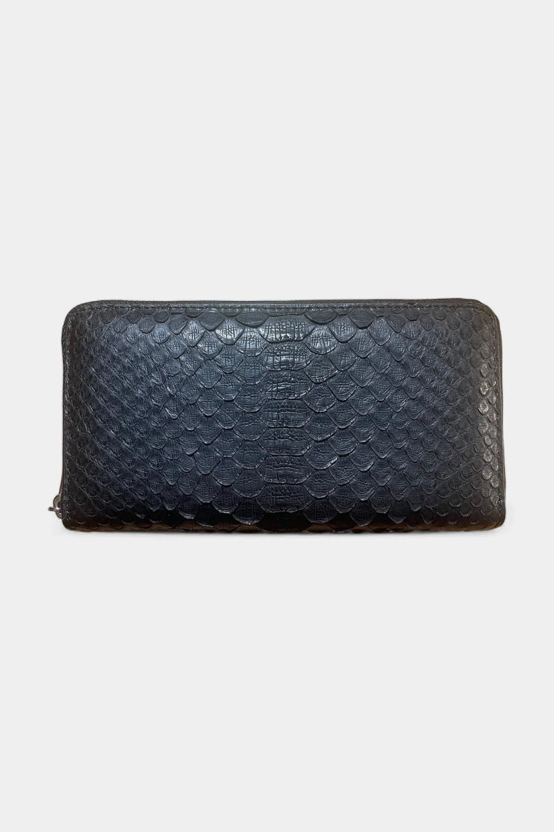 Portefeuille Python Noir – Grand Modèle et Artisanat d'Exception - Galbert Paris